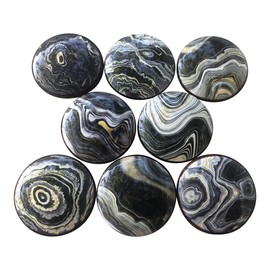Twisted R Design Cabinet Knobs, Knobs for Kitchen Cabinets and Drawers, Matching Cabinet Knobs and Pulls, 1.5" Round Dresser Knobs (Set of 8 Charcoal Swirl Wood Knobs)