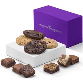 Fairytale Brownies Treasure Cookie & Magic Morsel Combo Individually Wrapped Gourmet Chocolate Food Gift Basket - 1.5 Inch x 1.5 Inch Bite-Size Brownies and 3.25 Inch Cookies - 10 Pieces - Item HF340