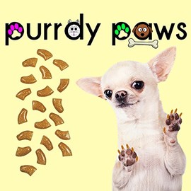 Purrdy Paws Soft Nail Caps for Dog Claws Gold Glitter X-Small