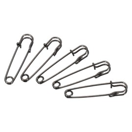 MECCANIXITY Safety Pins 1.5 Inch Large Metal Sewing Pins for Blankets Skirts Crafts Brooch Making Black 50Pcs