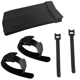 Nutabevr Pack of 60 145 mm Black Reusable Velcro Cable Ties, Cable Velcro Strap with Buckle, Adjustable Cable Velcro Straps for Attaching PC Cable, TV Cable and Desk Organisation