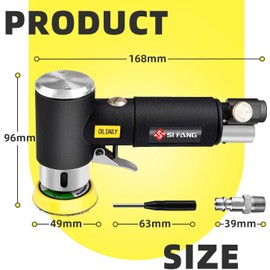 NuoDunco 1/2/3 Inch Mini Orbital Sander 21pc/Set Dual Action Random Orbit Sander Polishing Kit, High Speed Hand-held Air Powered Sander Polisher Machine with 1'' 2'' 3'' Backing Pad and Sandpapers