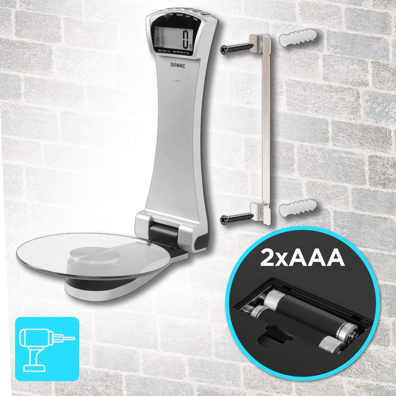 Duronic KS4000 Kitchen Scales with 3 kg Capacity | Wall