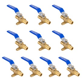 (Pack of 10) EFIELD Pex A Expansion 3/4" X 3/4" Full Port Shut-off Brass Ball Valve with Drop-ear, ASTM 1960, cUPC Certified