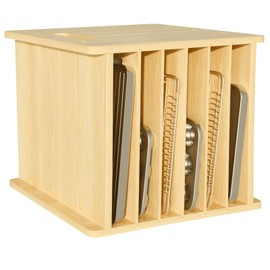 Sawjut 7 Tier Wooden Tray Dividers for Cabinets Cookie Sheet Organizer for Pot, Pans, Baking Tray Organizer for Kitchen Documents Storage(14" W x 16.5" H x 15.2" D)