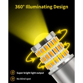 MEALAM Amber Yellow 1157 2357 2057 7528 LED Bulbs with Projector Front Turn Signal Blinker Lights Compatible with 2003-2012 Honda Accord & 2013-2015 Honda Accord Sedan, Pack of 2