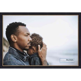 Poster Palooza A3 16.5x11.7 Traditional Black Wood Picture Frame - UV Acrylic, Foam Board Backing, & Hanging Hardware Included!