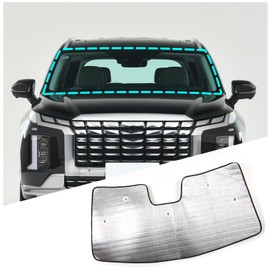 Foldable Windshield Sunshade Heat Shield Reflective Sun Visor for Hyundai Palisade 2020-2024, Front Window Cover UV Rays Protections