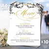 10 x Wedding Menu Party Menu Table Cards A6