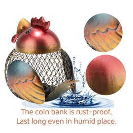 1pc,Metal Money Piggy Bank，Cute Piggy Bank, Rooster Piggy Bank Kids Piggy Bank,Adult Coin Jar,Iron Creative Animal Ornaments Handmade Home Decor