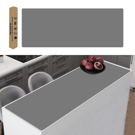 49.2" x 15.7" Large Silicone Mats for Kitchen Counter, 1.5MM Non-Slip Placemats, Heat Resistant Countertop Protector, Waterproof Craft Mat, Light Gray