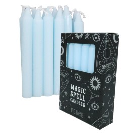 Light Blue Peace Protection Pack of 12 Wicca Occult Witch Spell Chime Candles
