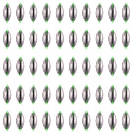 50 Pieces Fishing Weights, 5G Split Shot Fishing Leads with Plastic Core, Oval Fishing Leads for Saltwater Freshwater Fishing