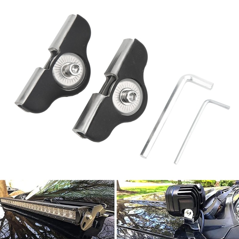 2PCS Work Light Bar Mounting Brackets Universal Stainless Steel LED