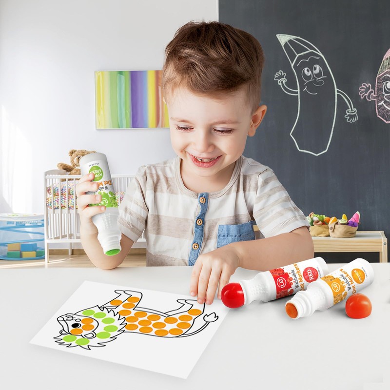 Dot Markers, Bingo Daubers, Washable 8 Colors Dot Markers for