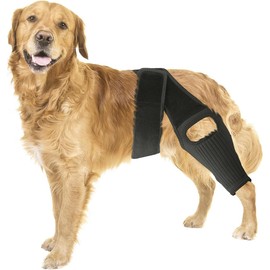 Hind Leg Dog Knee Brace, Cruciate Ligament Care Knee Brace for Dog Hind Legs, Strong Support ACL Support, Reduces Joint Pain and Muscle Soreness, with Side Stabilizer (XS, Black)