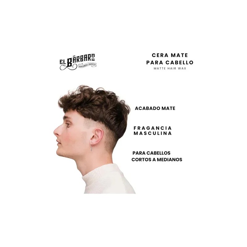 Cera Mate Para Cabello El Bárbaro 120g Con Aceite de