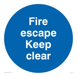 Viking Schilder ma226-s15–1 m "FIRE ESCAPE Keep Clear" Zeichen, 1 mm Kunststoff halbstarr, 150 mm H x 150 mm W