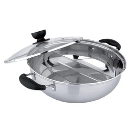 Tayama 11-inch Stainless Steel Dual Shabu Hot Pot with Divider (28cm)