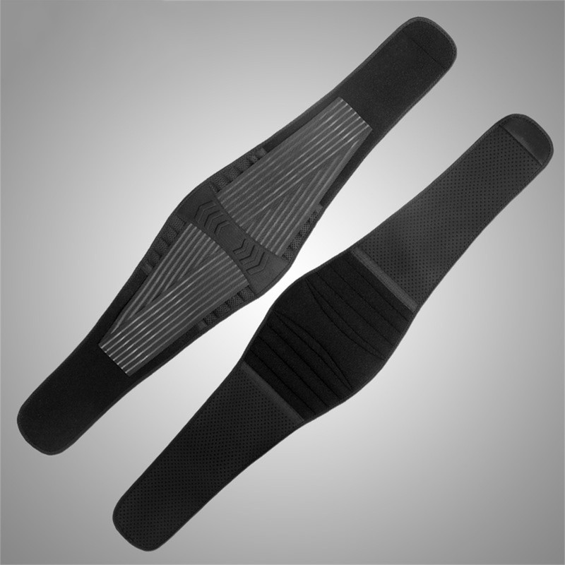 Lower Back Support Belt Black Good Breathability Wear Resistant Adjustable
