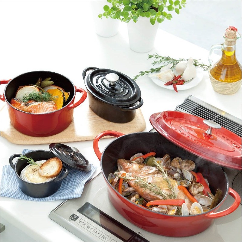 Ishigaki Cast Iron Two-Handled Pot, 3.5 inches (9 cm), Width