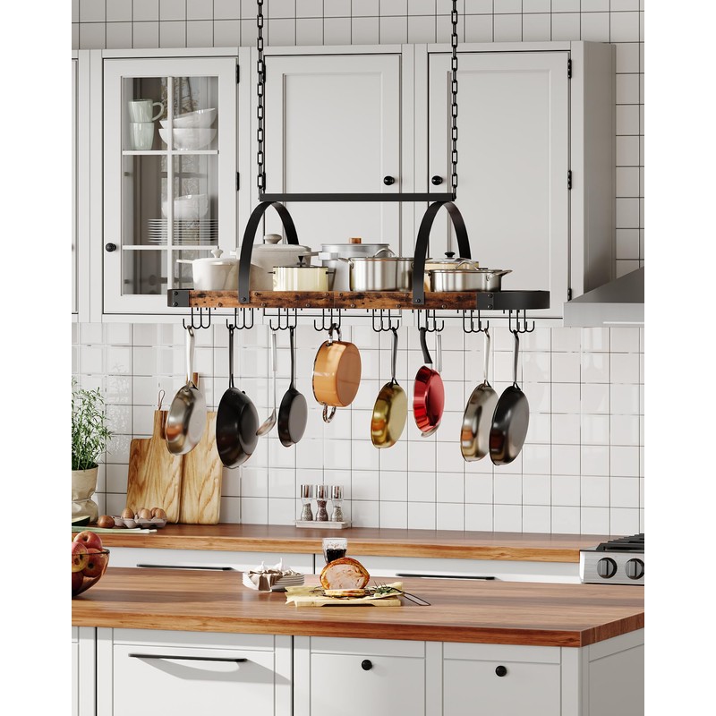 Hanging Pot Rack, Pot Hanger for Kitchen, Ceiling Mounted Pot