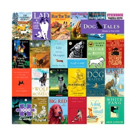 Re-marks “Dog Tales” Literary Collage Puzzle, 1,000-Piece Jigsaw Puzzle for All Ages
