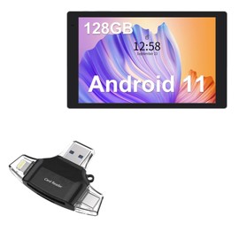BoxWave Smart Gadget Compatible with TJD Android 11 Tablet M1025 (10.1 in) - AllReader SD Card Reader, microSD Card Reader SD Compact USB - Jet Black