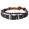 Morella Ladies' Leather Bracelet with Beads and Charms, Base Metal