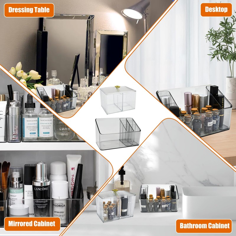 HEKOBAG Pack of 2 Cosmetic Storage Boxes Plastic Make Up