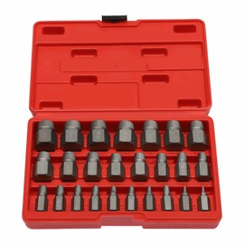 Bolt Extractor Set, 25PCS Multi-Spline Screw Extractor Set Hex Head Bit Socket Wrench Bolt Remover for removing damaged screws bolts nuts studs fittings threaded tubes