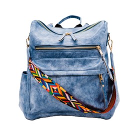 Modern+Chic Backpack Purse for Women - Brielle Convertible Bag, Use as Diaper & Shoulder Bag, or Womens Backpack, Made of Vegan Leather with Removable Strap and Exterior/Interior Pockets (Sky Blue)