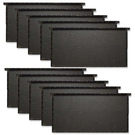 Honey Keeper 9" Black Plastic Beeswax Coated Bee Frame and Foundation Body, 10 Pack