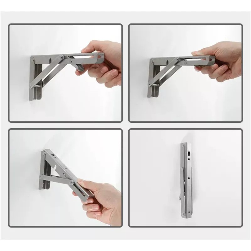 Acero Inoxidable Mensulas Soportes Para Repisas Plegable 4p