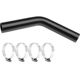 2" ID Gasoline Fuel Filler Neck Hose（45 Degree） with 4 Clamps - 15 7/8" Length Gas Tank Hose Replacement