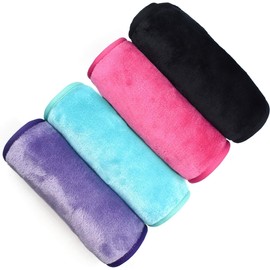 Paños removedores de maquillaje, 4 unidades: microfibra reutilizable de secado rápido, toallas faciales para mujer