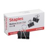 Staples Medium Binder Clips, 0.63" Capacity, Black, 144 Clips/Pack (ST32003)