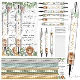 50 Set Baby Shower Favors Gifts for Guests Includes 50 Safari Animal Ballpoint Pens 50 Greeting Thank You Cards 50 Gift Bags Jungle Safari Woodland Baby Shower Party Favors Gender Reveal Guest Prizes