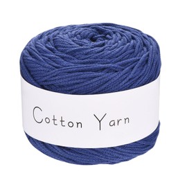 MECCANIXITY 1 Skein Cotton Yarn, 100% Cotton Chunky Yarn for Hand Knitting, Blanket Yarn for Crocheting Each of 100g/3.53oz(Per Skein 150m/164 Yard)/Dark Blue