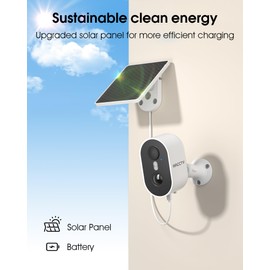 ARCCTV 4MP Surveillance Camera with Solar Panel, Outdoor WiFi Wireless Security Camera, Full Color Night Vision, Two-Way Audio, 2.4 GHz WiFi, C2, 2-Pack