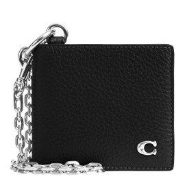COACH Men's Billfold Wallet with Chain, Black, One Size
