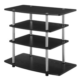 Convenience Concepts Designs2Go No Tools Highboy 4-Tier Stand 31.5" Entertainment Center 37 Inches, Modern TV Console with Shelves for Living, Family Room, Black