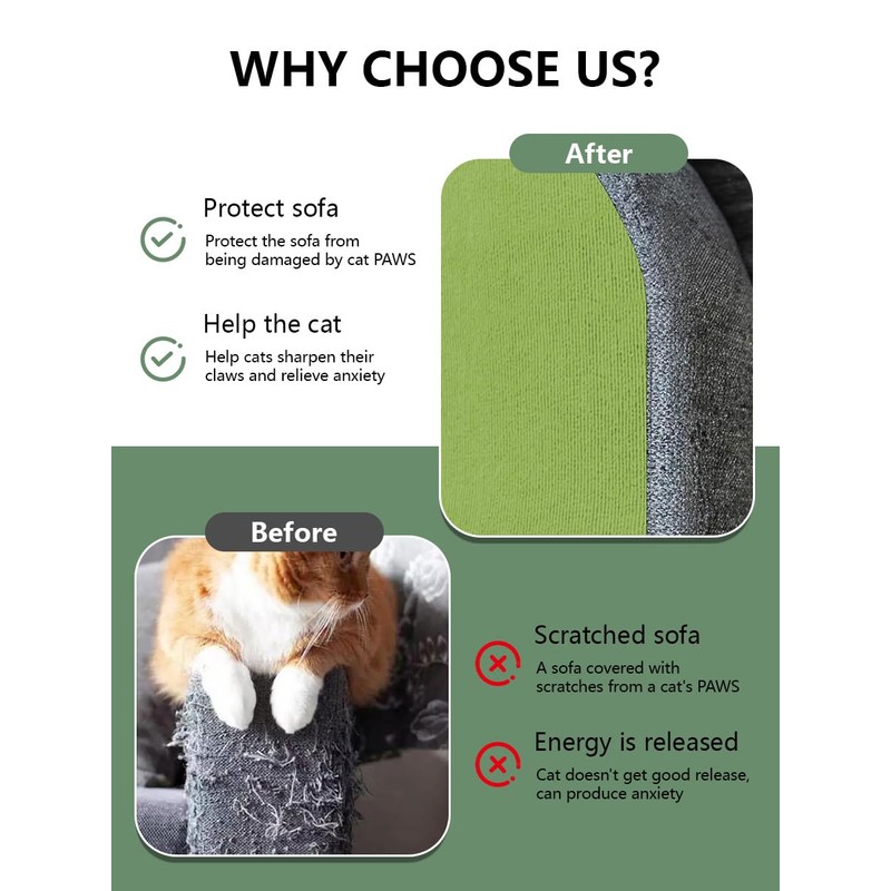 Cat Scratch Couch Furniture Protector, Adhesive Cat Scratch Pad Deterrent