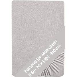 roba Lil Planet Fitted Sheet, 60 x 120 - 70 x 140 cm, Baby Bed Sheet for Children's Mattresses, Organic Cotton, GOTS and Oeko-Tex Standard 100, Grey