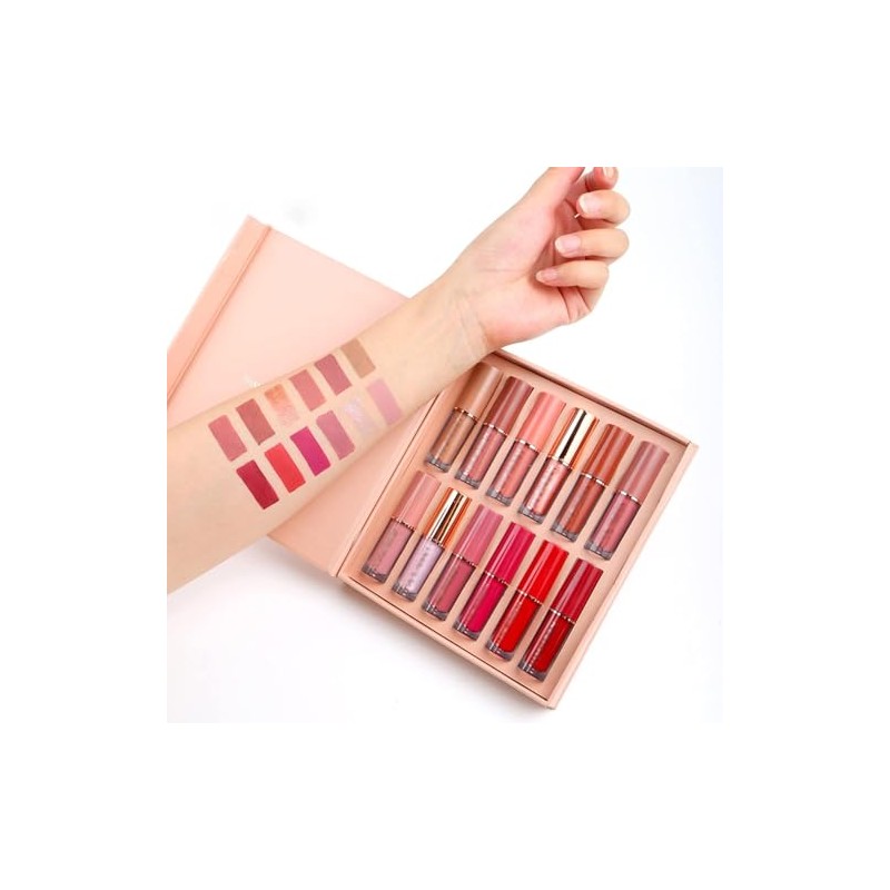 Set de 12 Lápices Labiales Líquidos Mate Aterciopelados