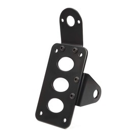 Amazicha Black 3/4" Tail Light Side Mount License Plate Bracket Custom Horizontal Vertical Holder Compatible for Harley Honda Yamaha Suzuki Kawasaki Custom Bike Cruiser Chopper Bobber