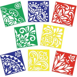 Watersay 8 Set Rangoli Diwali Stencils 11 x 11'' Large Reusable Mandala Painting Stencil Indian Traditional Festival Drawing Rangoli for Floor Wood Wall Fabric Furniture Art DIY Craft Decorations