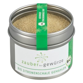Zauber der Gewürze Organic ground lemon zest, refined cakes, desserts as well as spicy foods such as fish and poultry, 50 g