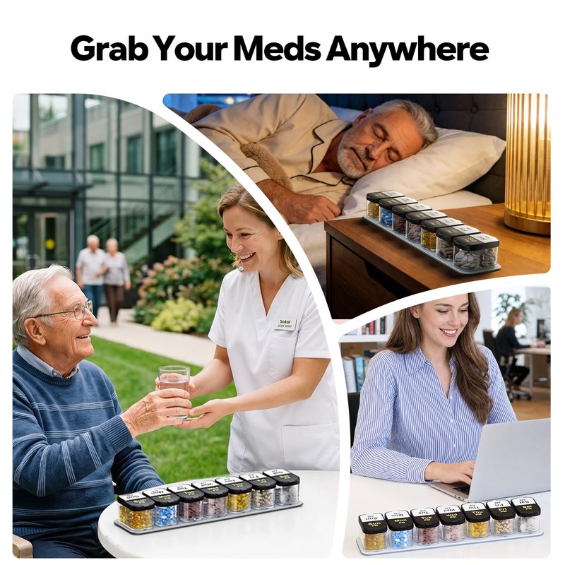 Odaro Extra Large Weekly Pill Organizer 2 Times A Day