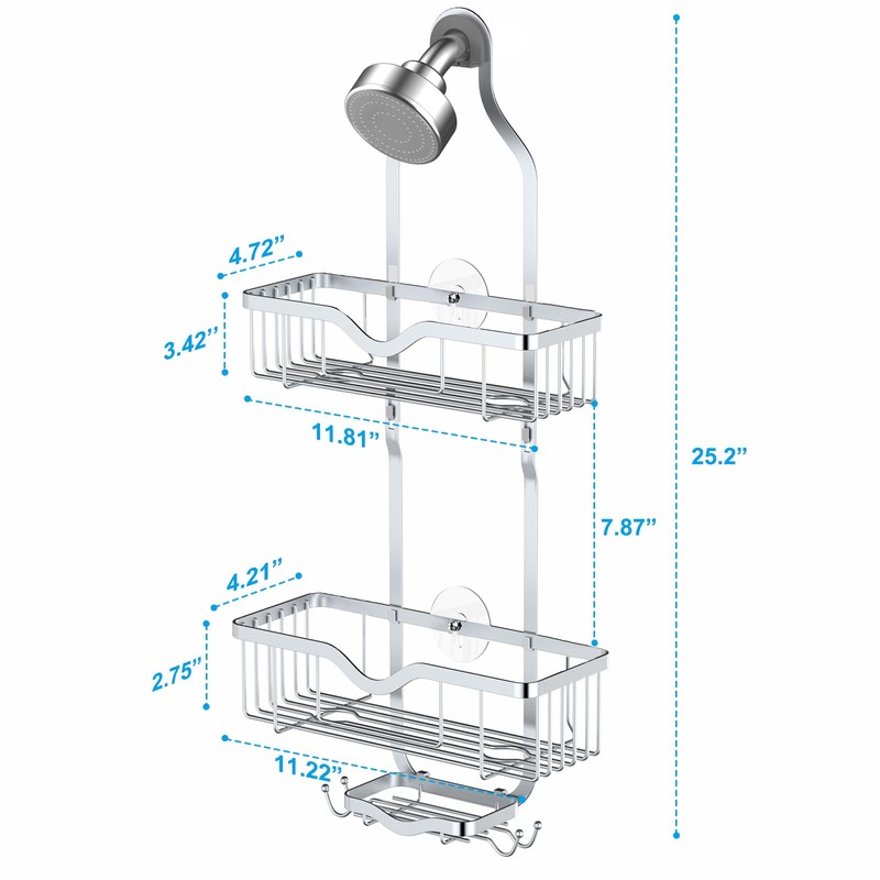 Kadolina Hanging Shower Caddy, Over Head Shower Caddy Shower Organizer